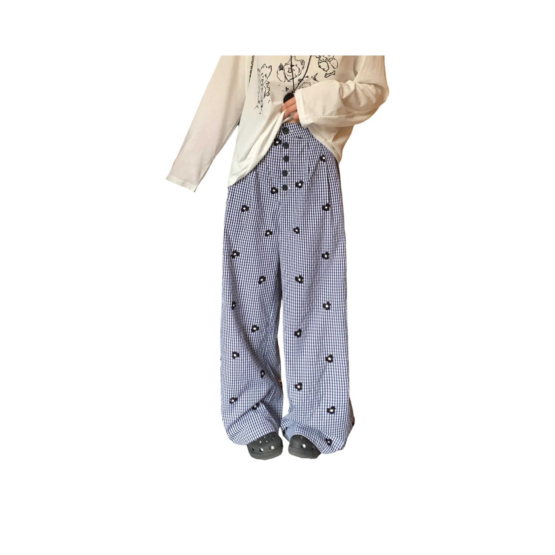 PISYPOX Blue Unisex Casual Pants PISYPOX Синий Унисекс Повседневные Штаны