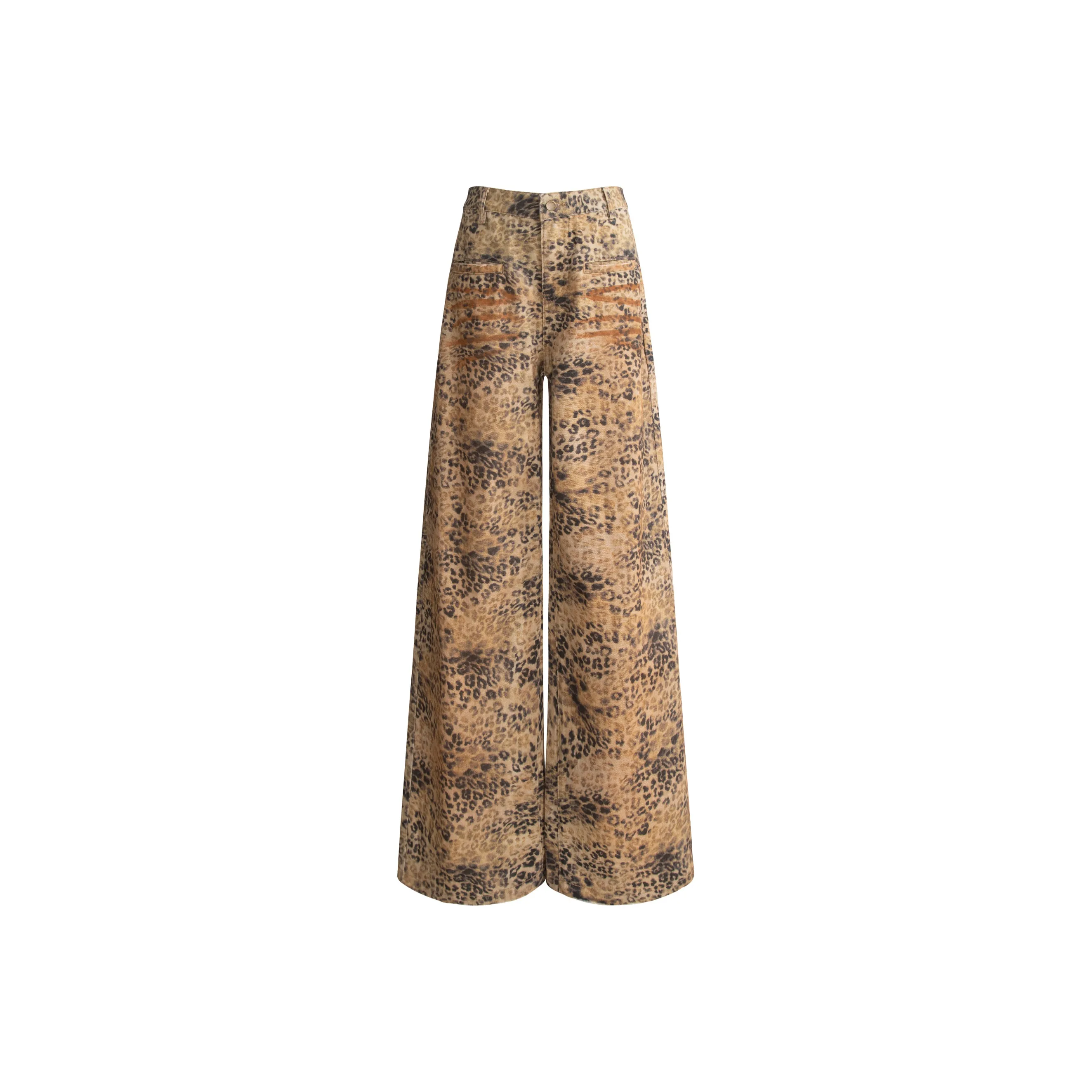 UNIFREE Повседневные брюки Женские с леопардовым принтом