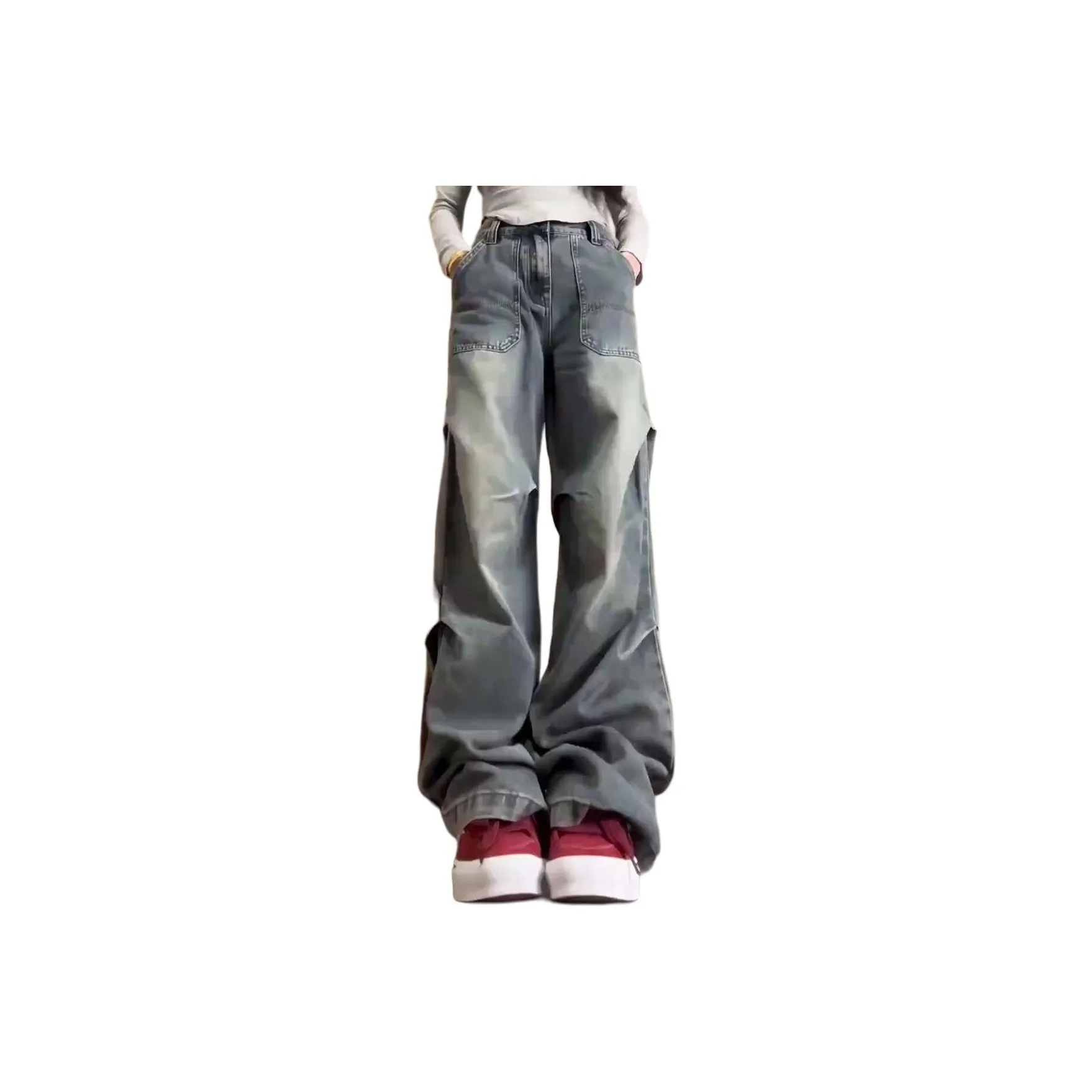 City Hipster Винтажные синие унисекс джинсы