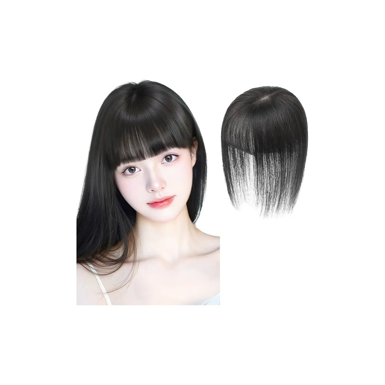 WANWANFENG Комикс Боковая сторона Часть Заплатки для волос на лбу Парики для женских человеческих волос Короткие прямые волосы