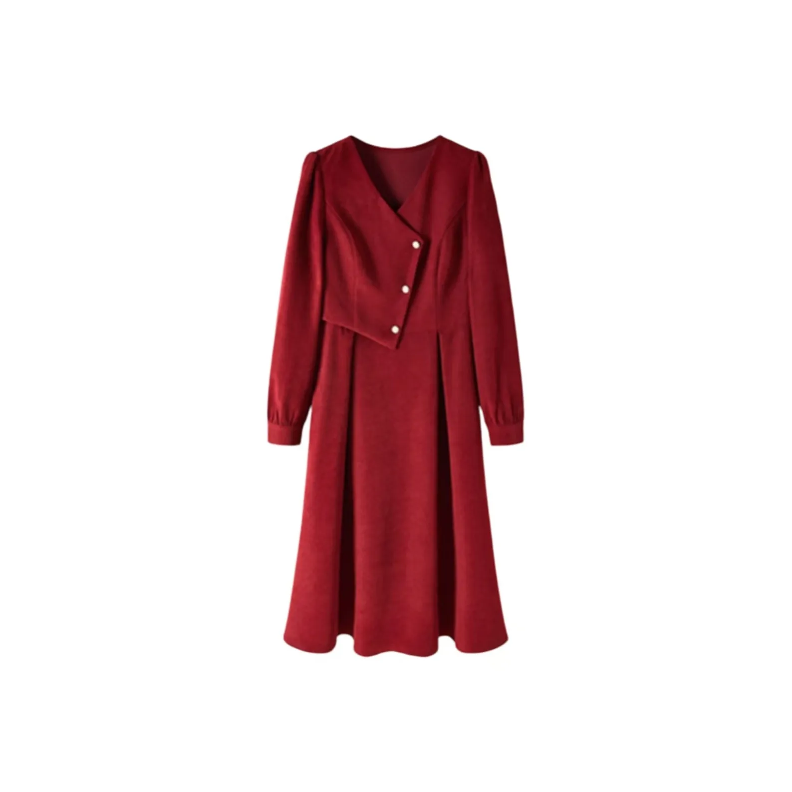 ORANDOR WEAR Винтажный красный женский длинный платье с длинными рукавами