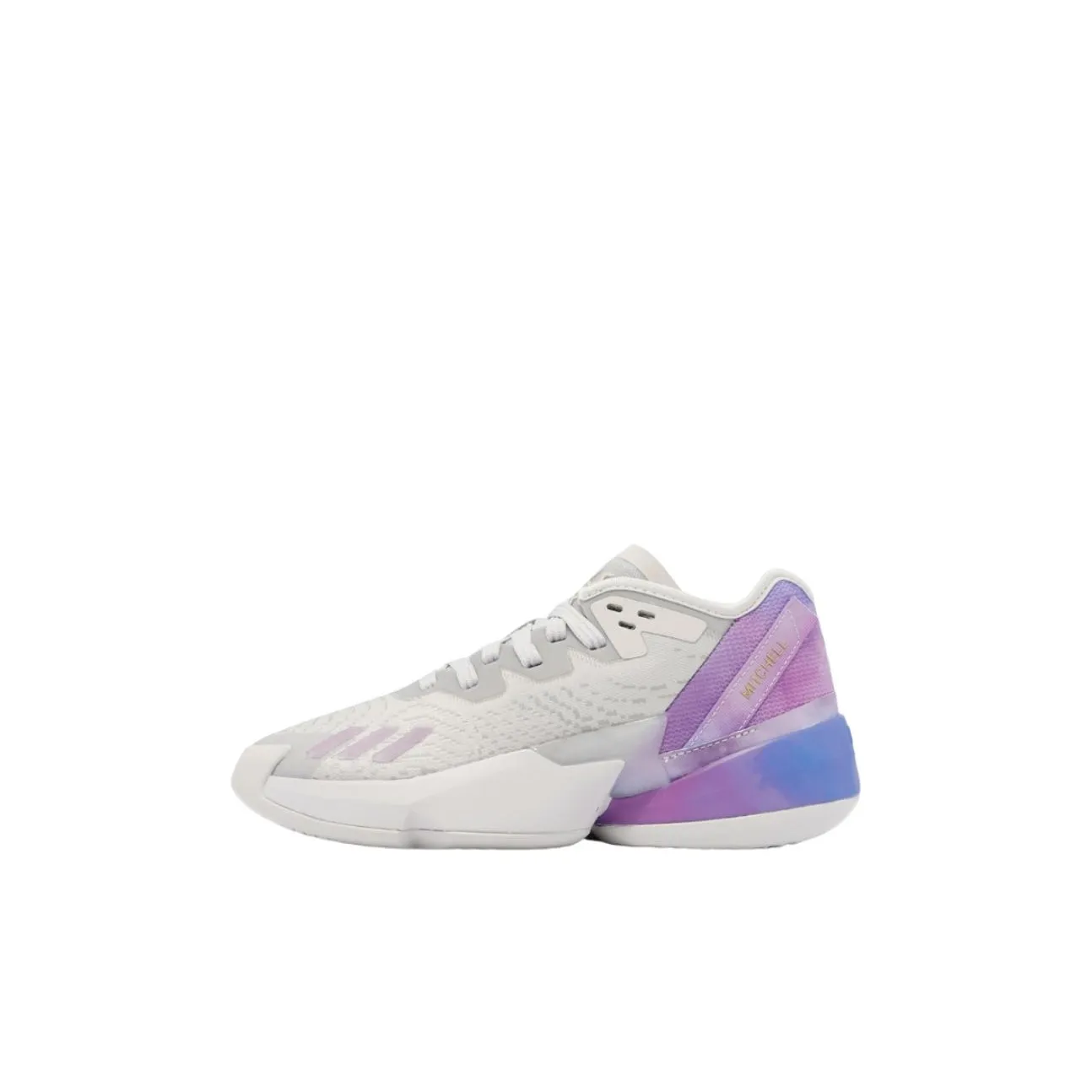 Adidas D.O.N. Issue #4 Mitchell 4 Low Top Children's Basketball Shoes Gray Purple