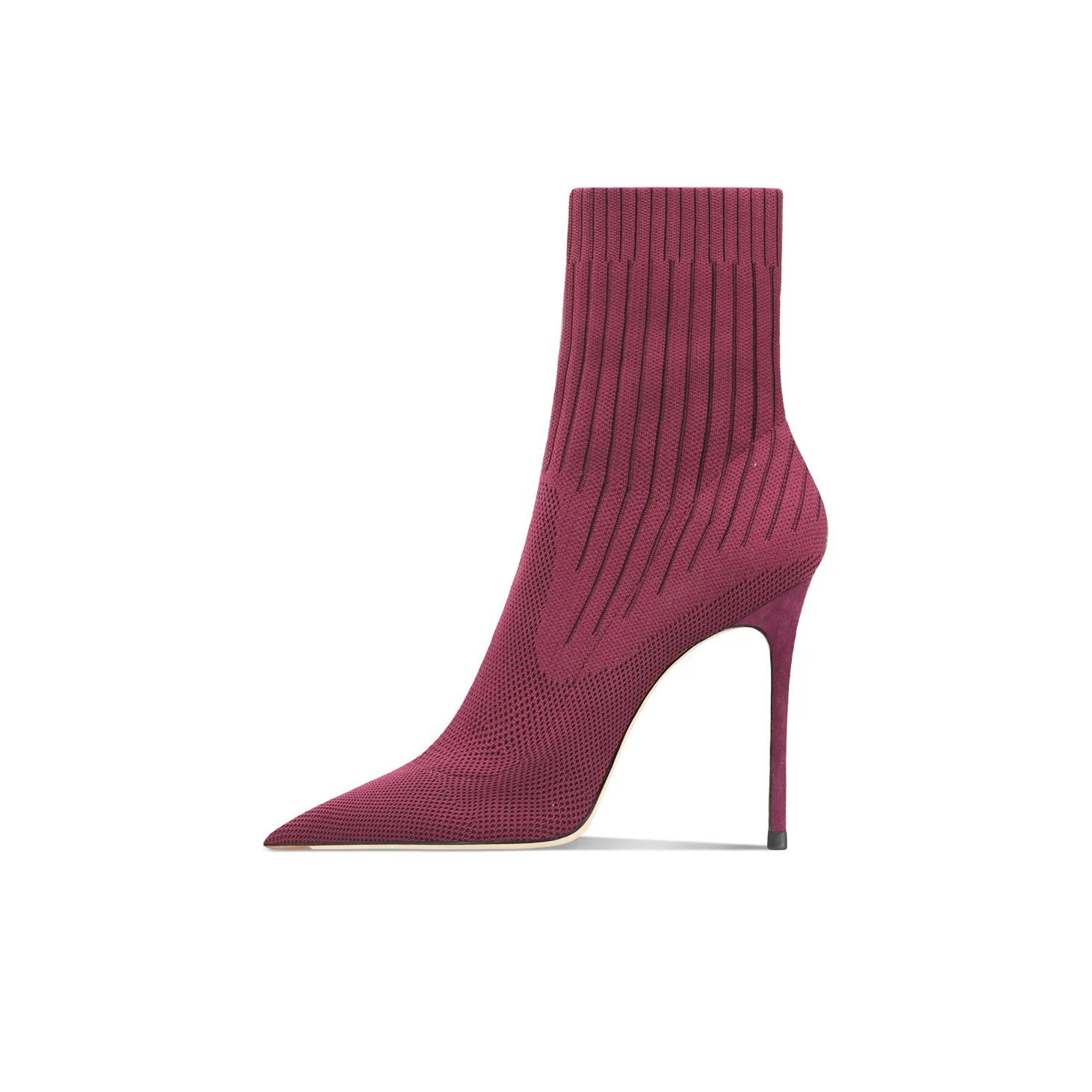 Siwei Носки Crew Low-Top Super High-Heeled Women's Burgundy Elastic Boots