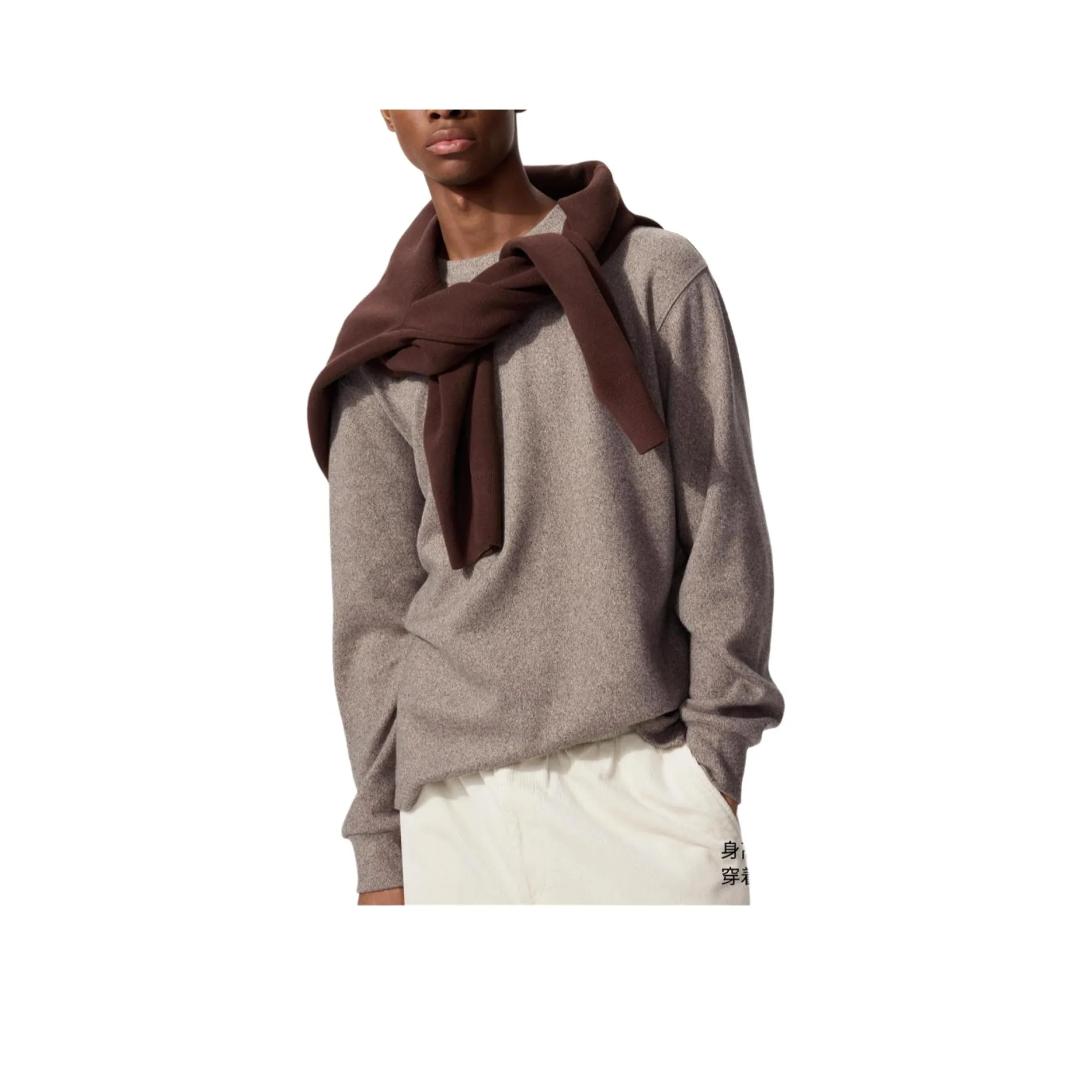 UNIQLO Темно-бежевый Мужские Свитшоты