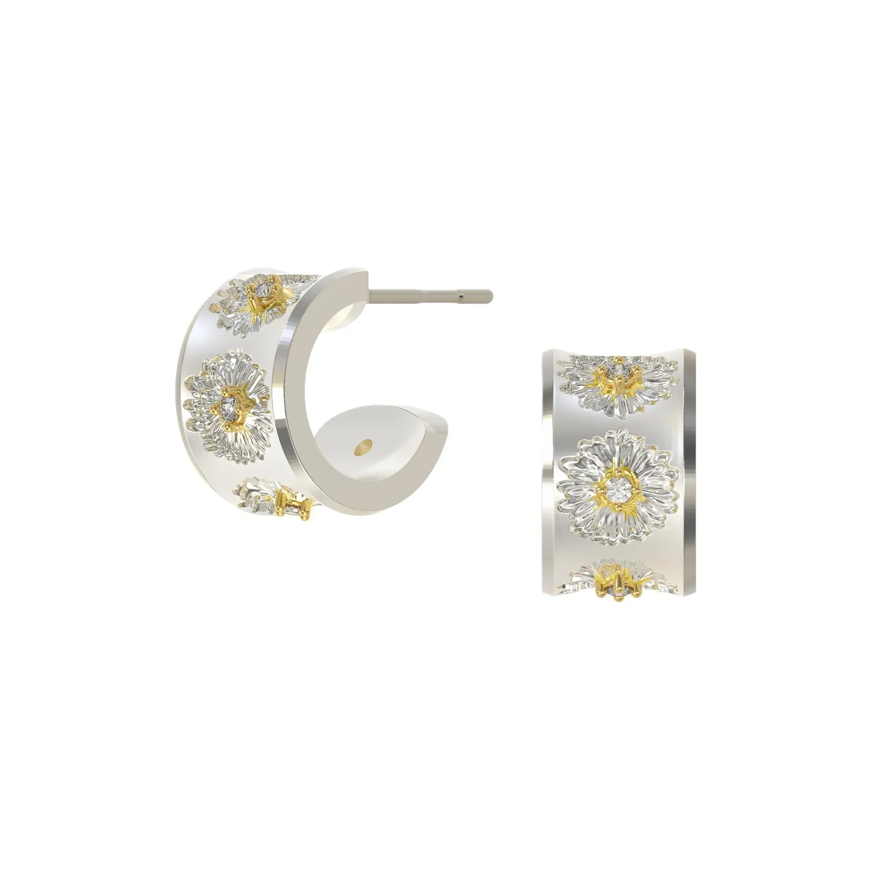 Mouhooland Серьги из стерлингового серебра 925 пробы с покрытием из белого золота унисекс