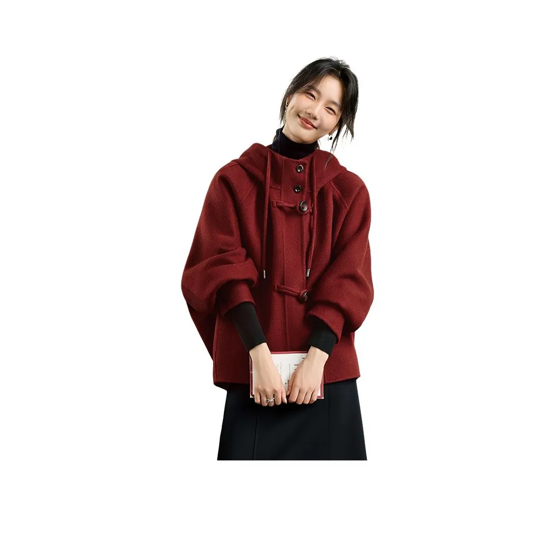 XWI Бордово-красное женское пальто