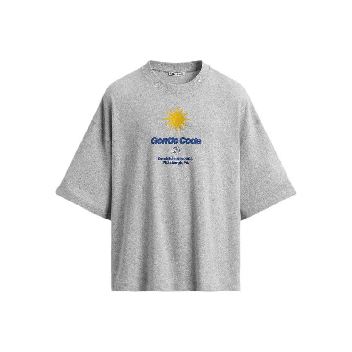 ZARA Зебра с принтом серый мужская футболка