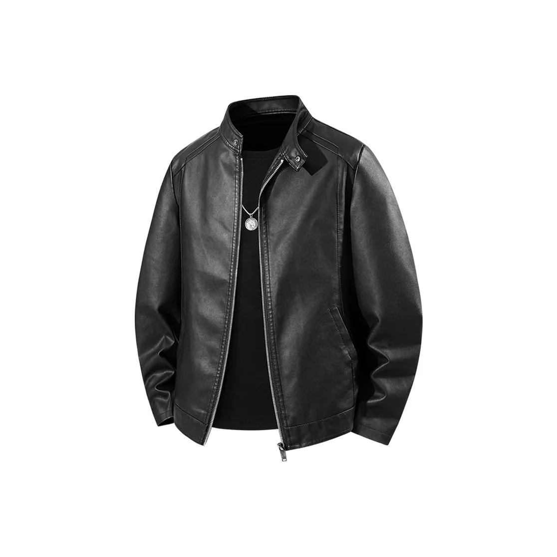 EMINU Черные Мужские Кожаные Куртки