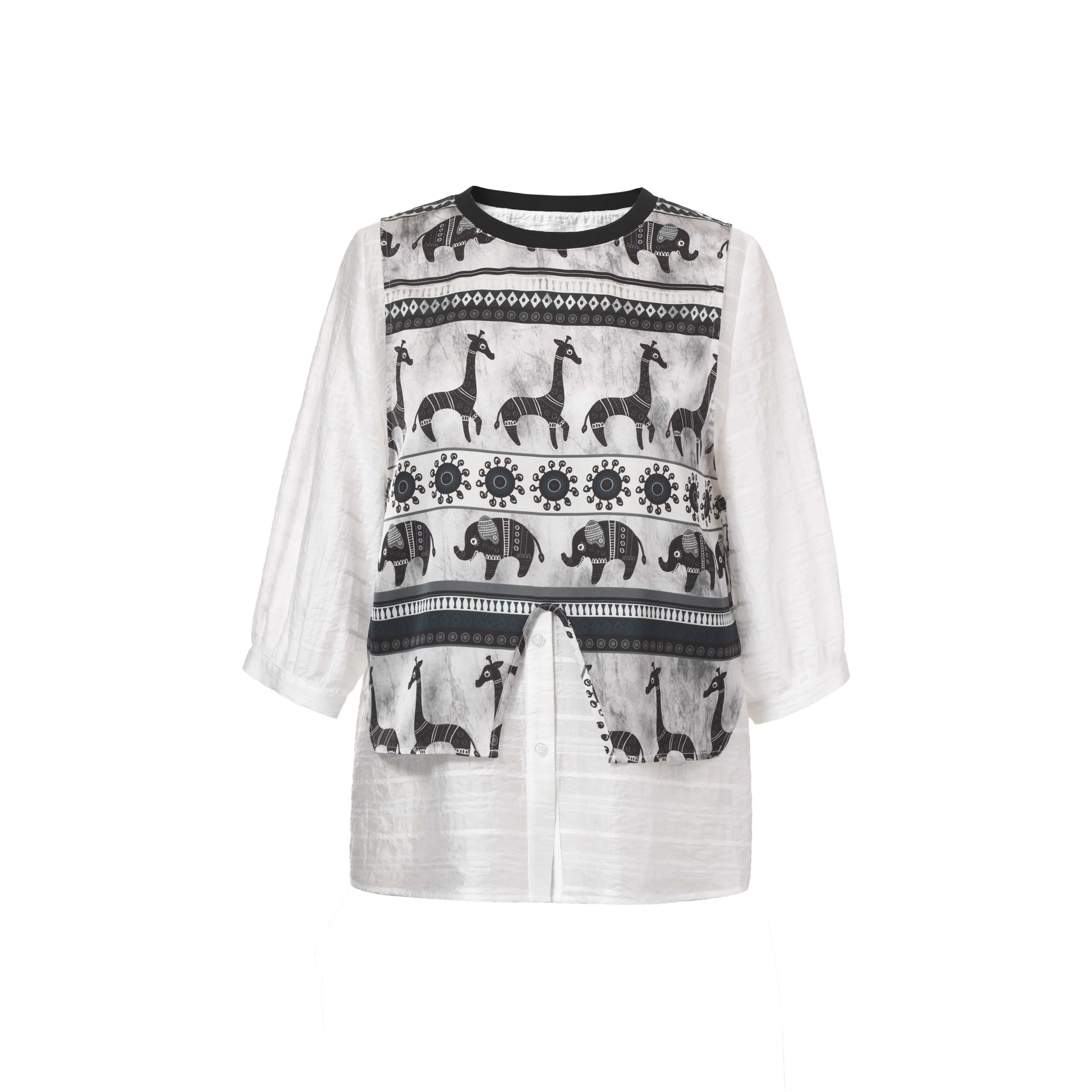 MSSHE Чисто белый Женские Рубашки