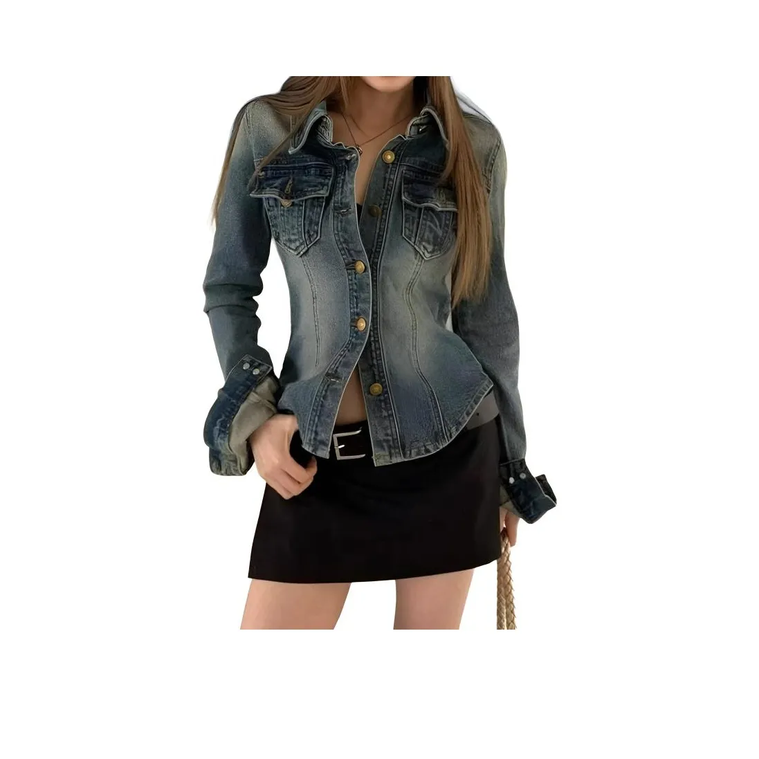 OMOIDAS Синий Женские Джинсовые Куртки