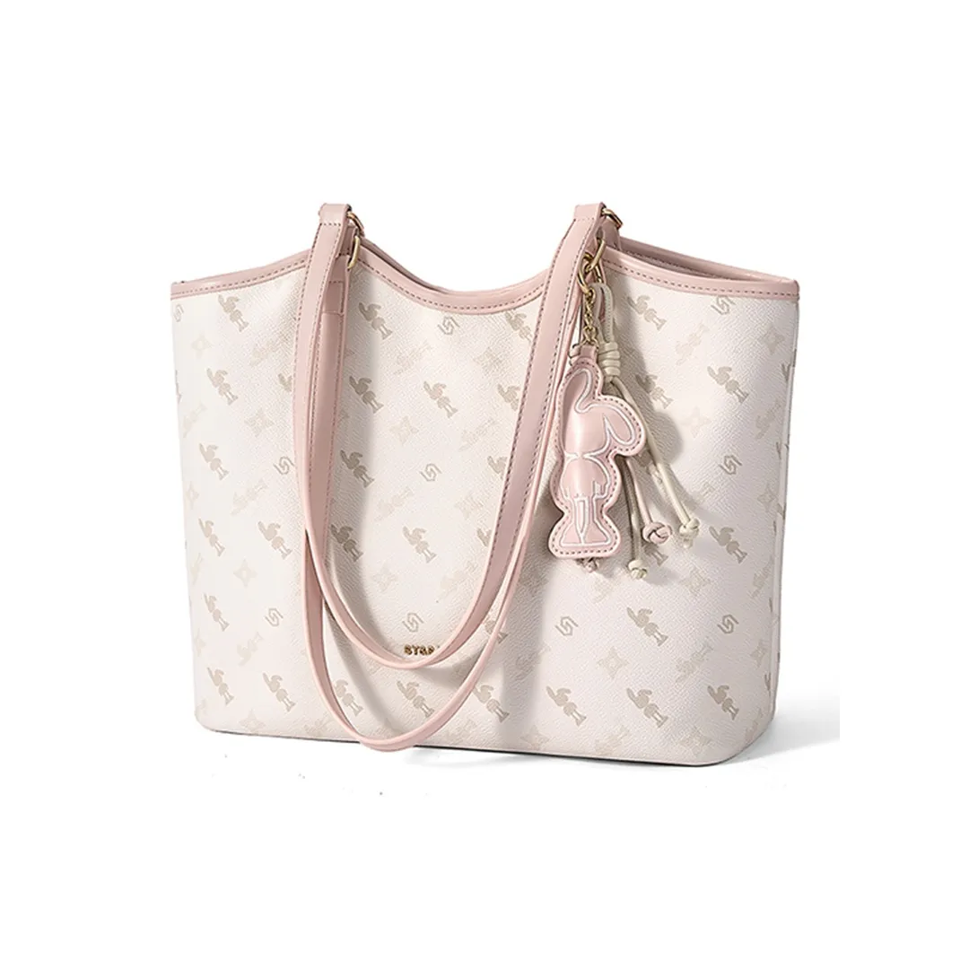 ST SAT PVC PU (полиуретан) Одно плечо Сумка Тоут Ноутбук Сумка Сумка для покупок Стандартная Женская Персиковый Молоко Пена