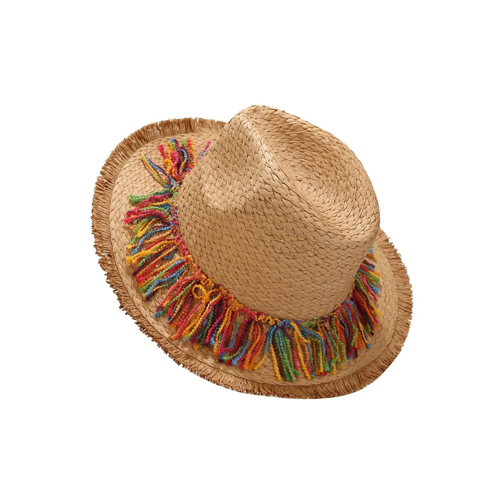 BOOLFEN Соломенная плетеная соломенная шляпа унисекс