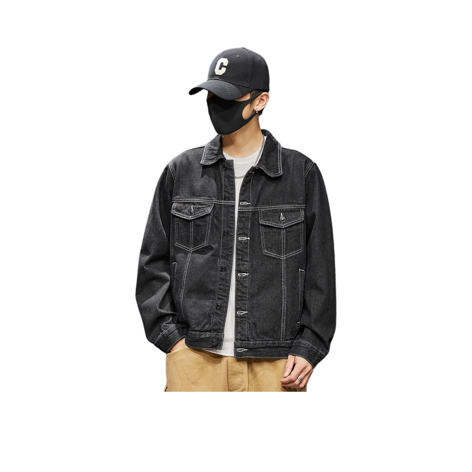 Tonlion Черный Унисекс Джинсовые куртки