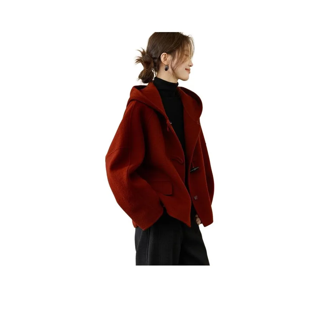 MOHANYIMEI Бордово-красное женское пальто