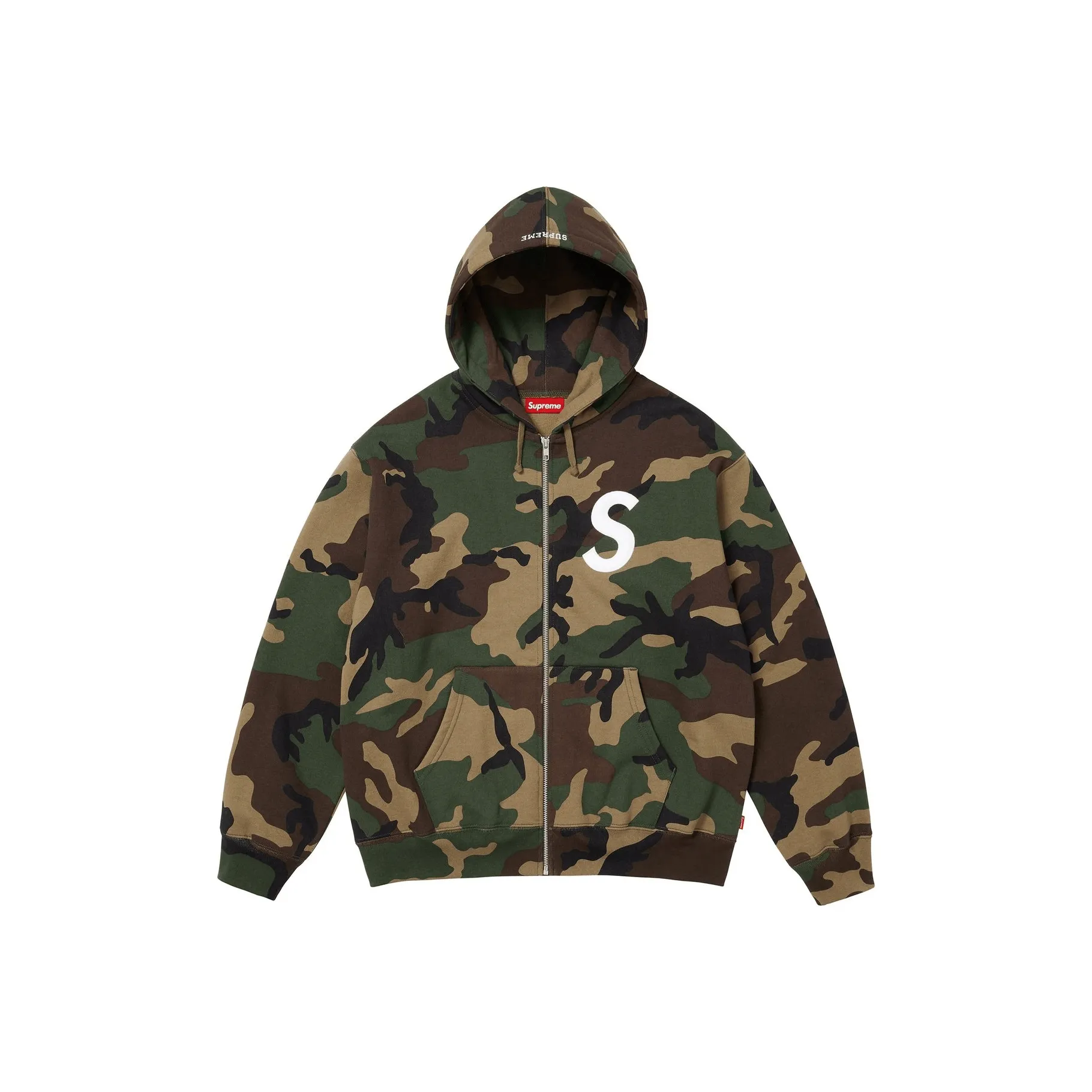 Supreme Fw25 WEEK11 S Логотип ZIP UP Худи Свитшот Унисекс