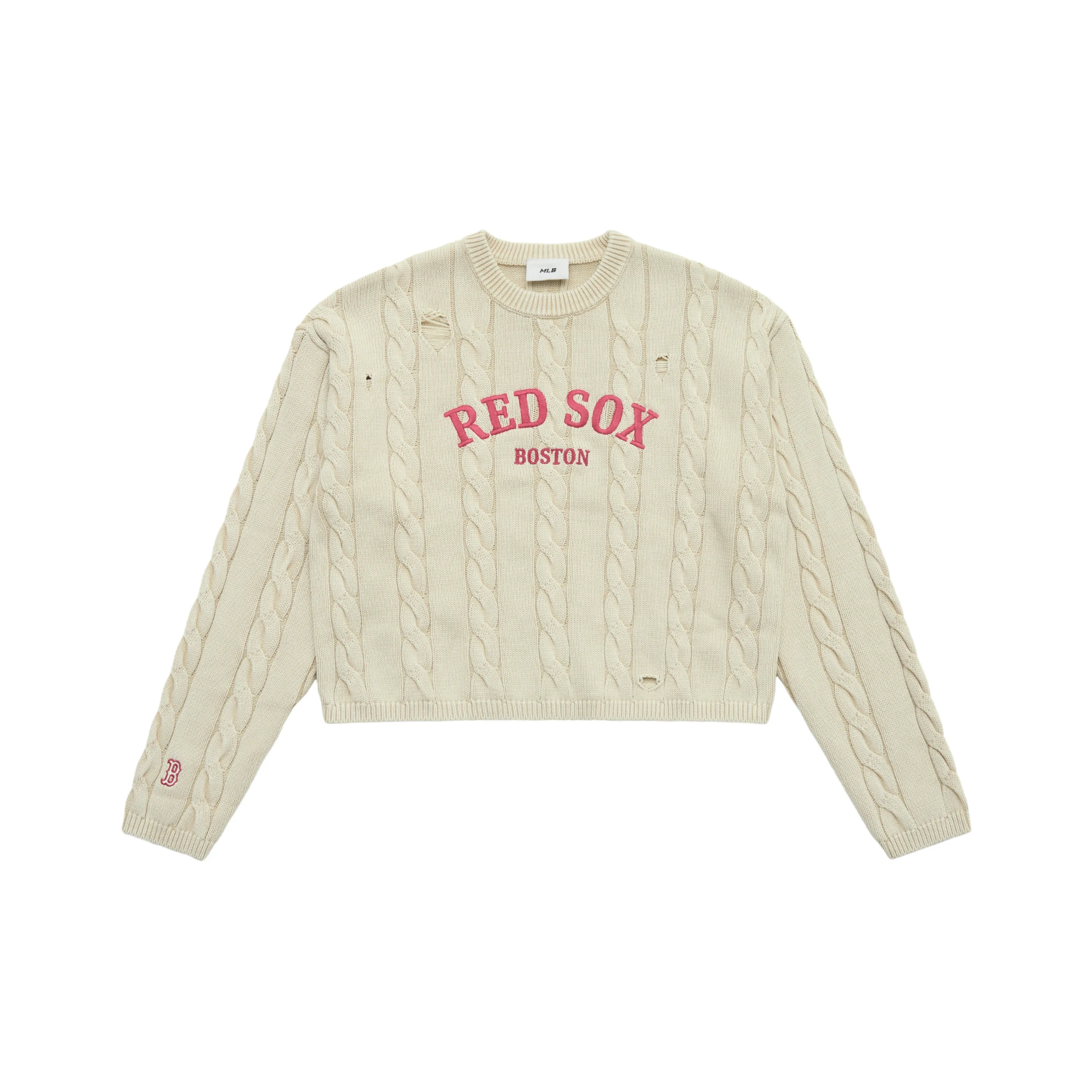 MLB Preppy Style Collection Boston Red Sox 25FW Свитер Женский Светлый Песочный