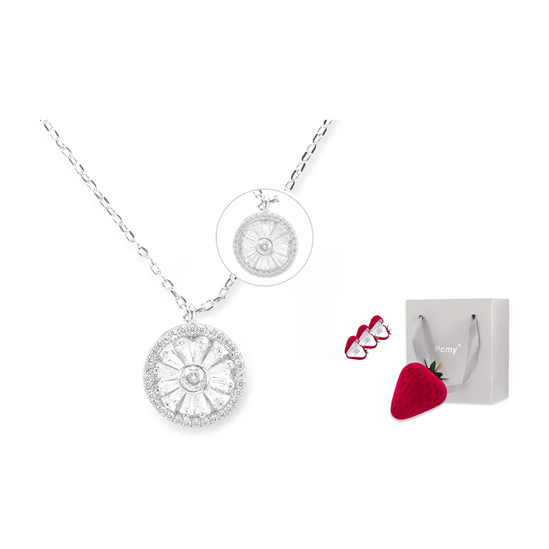 PCMY Медный с золотым покрытием ожерелье с цирконием унисекс