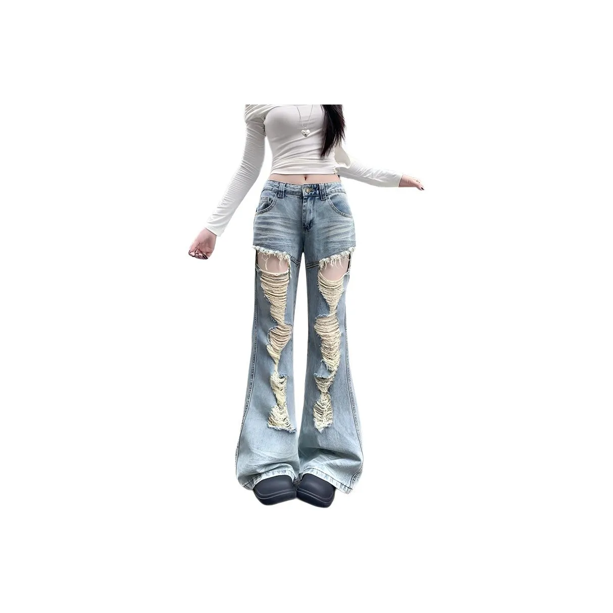 OMOIDAS Светло-синие женские джинсы