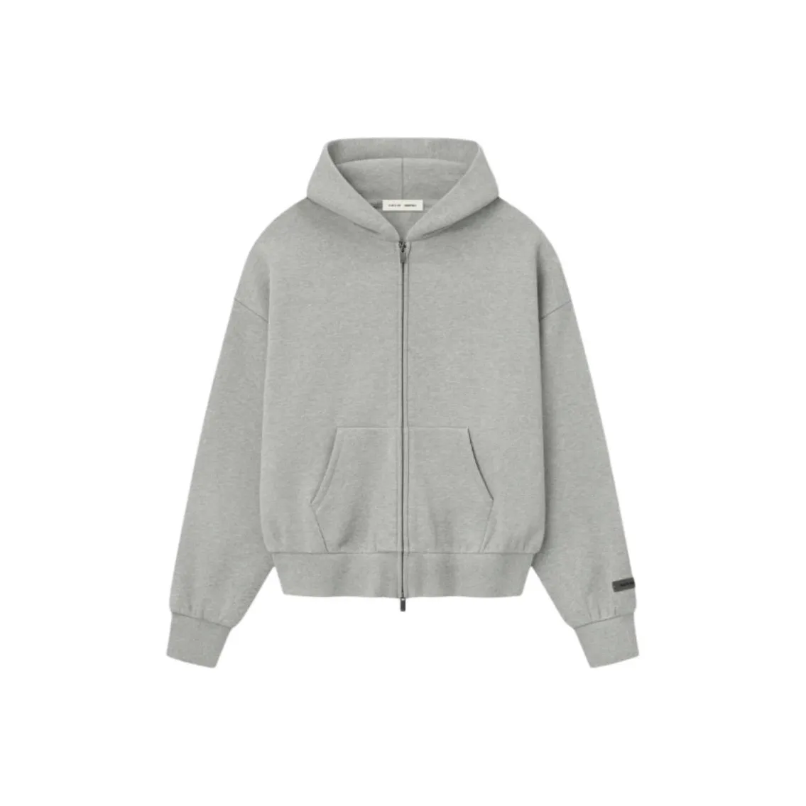 Fear of God ESSENTIALS SS25 Classic Fit Флис ZIP UP Толстовка CONCRETE HEATHER Sweatshirt Men's