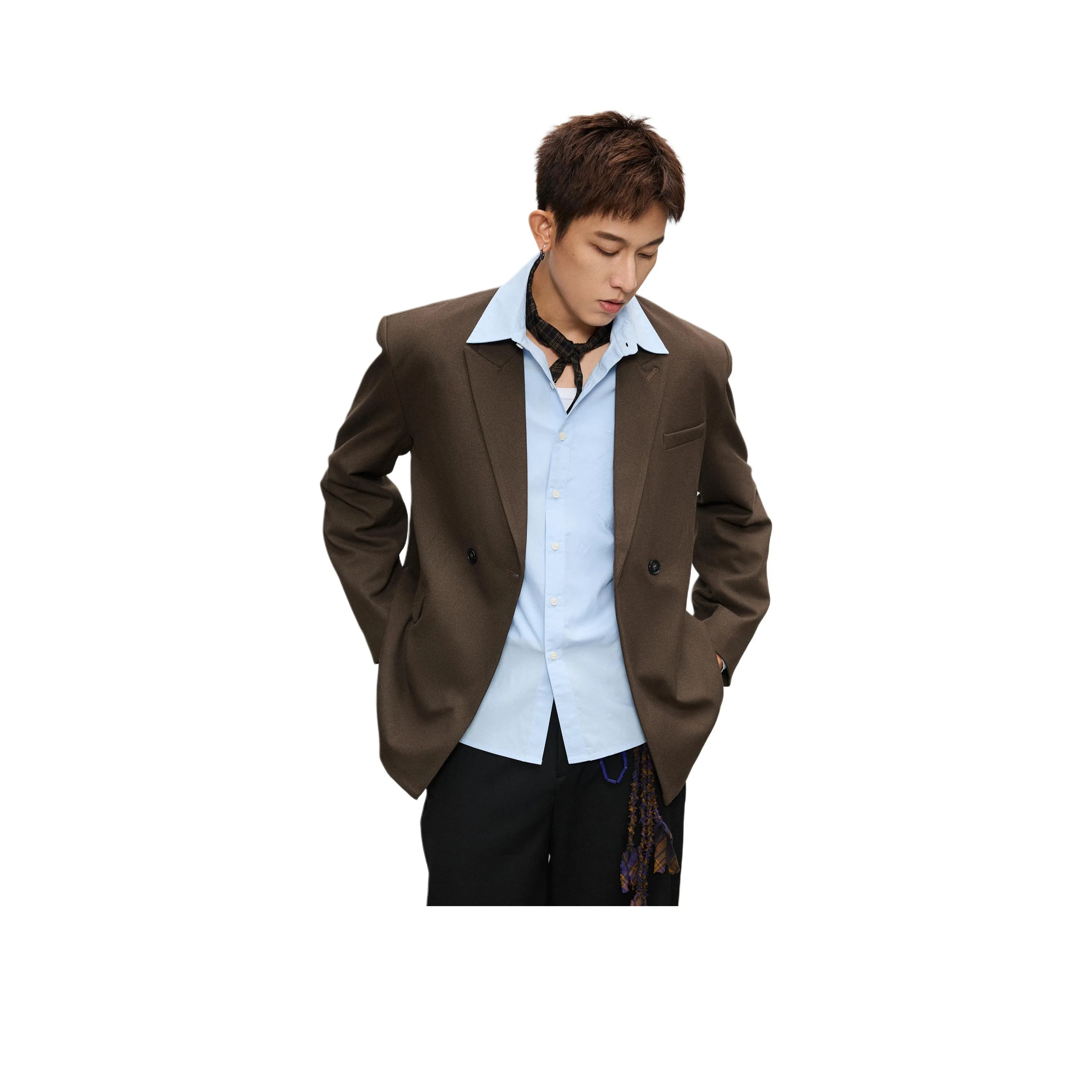 COSTFUL RO Коричневый Мужской Деловой костюм