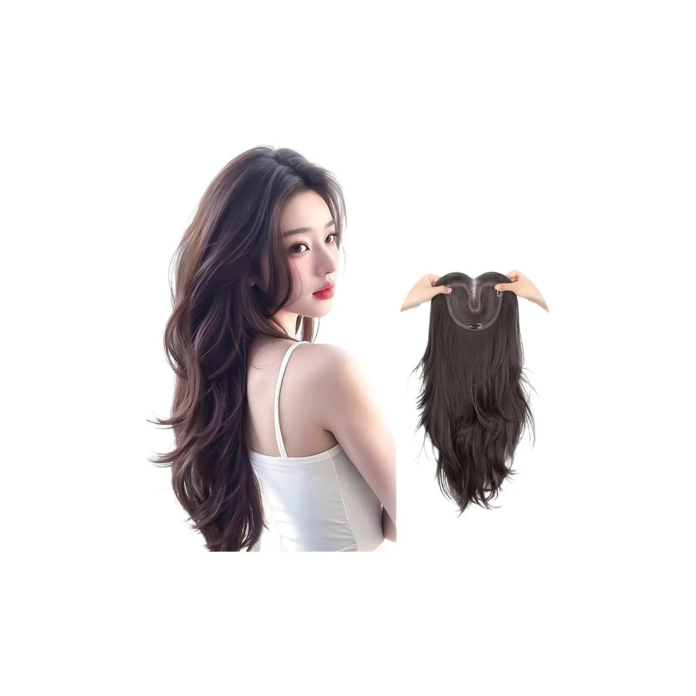 WANWANFENG Бесплатная доставка Русалка Кудрявый Перука Женские Полная установка Длинные кудрявые волосы