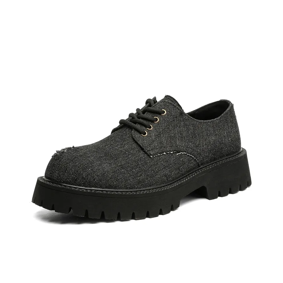 MUYI Модная рваная обувь Derby модная повседневная платформа Chunky Beggar мужская