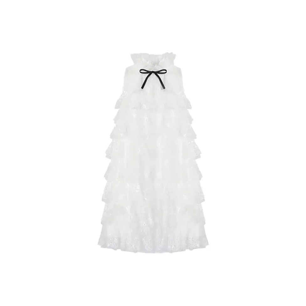 DITB Белые Женские Платья без Рукавов