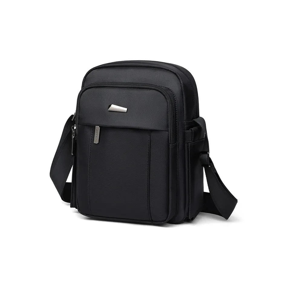 VINEY Сумка через плечо из ткани стандартная унисекс черная