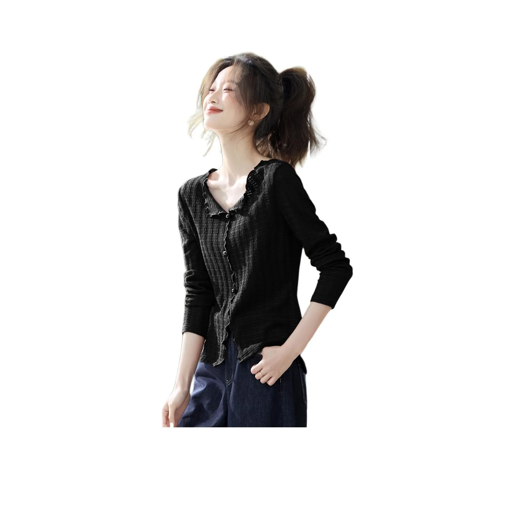 MOHANYIMEI Черные Женские T-рубашки