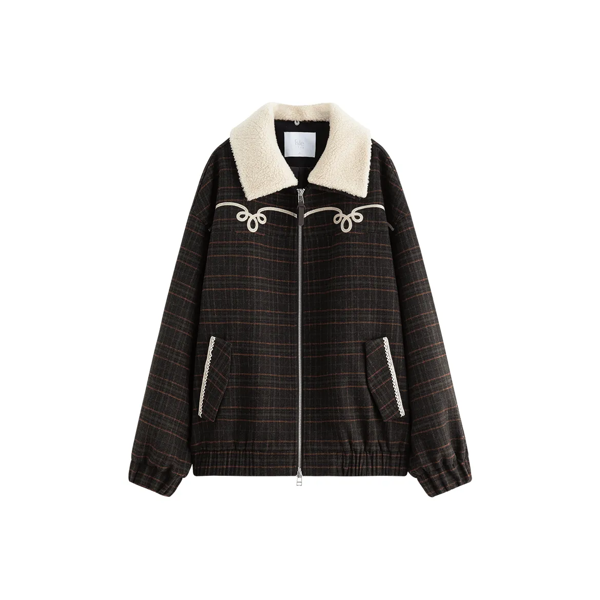 FANSILANEN Зеленый кофейный клетчатый женский куртки