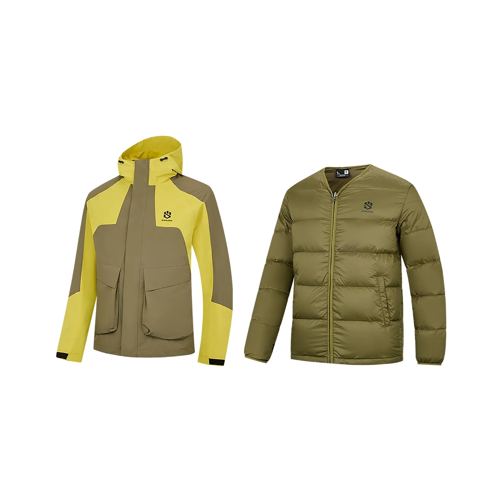 QIAODAN Теплоизоляционная ветровка мужская желтый фруктовый зеленый Monitor Ящерица зеленый