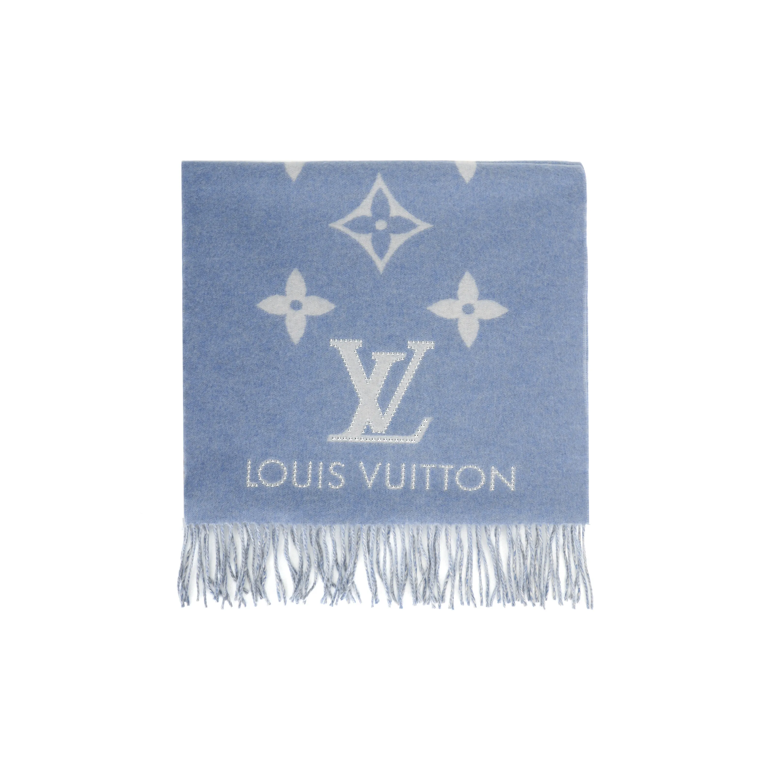 LOUIS VUITTON Studdy Reykjavik Knit Scarves Women's Blue