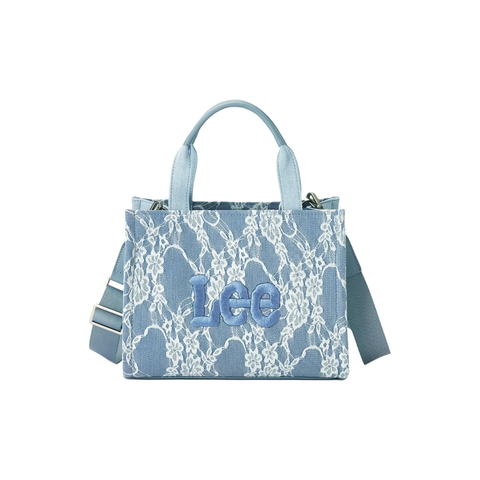 Lee Ткань Ручная Сумка Сумка через плечо Сумка на плечо Женская Кружево Сине-белый
