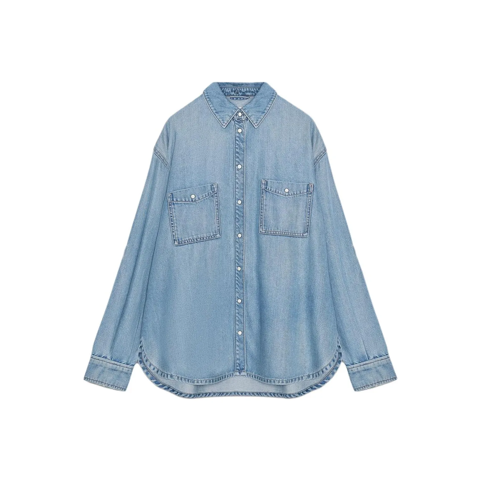 ZARA Средне-голубые Женские Рубашки