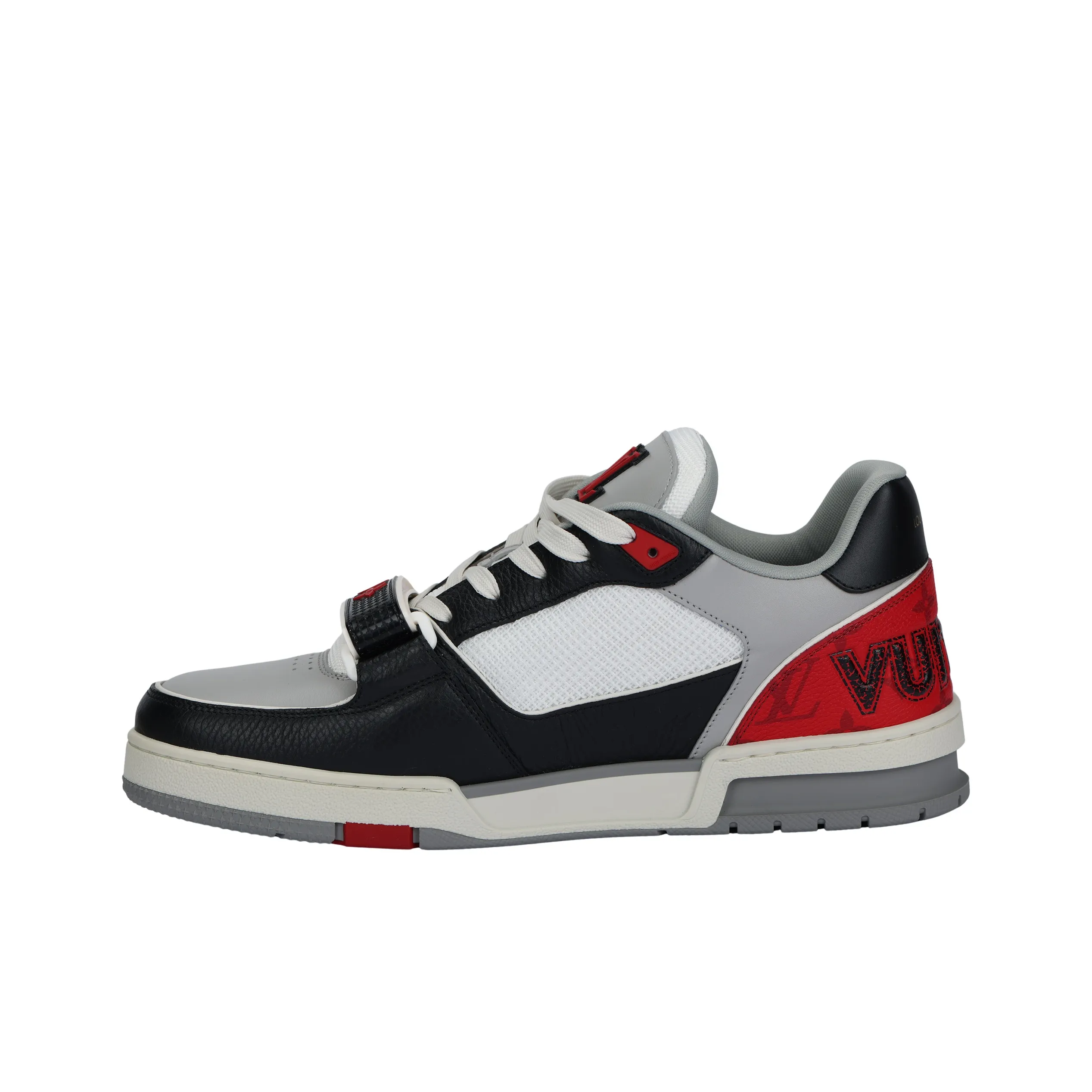 LOUIS VUITTON Trainer Low 'Velcro Strap   Black Grey Red'