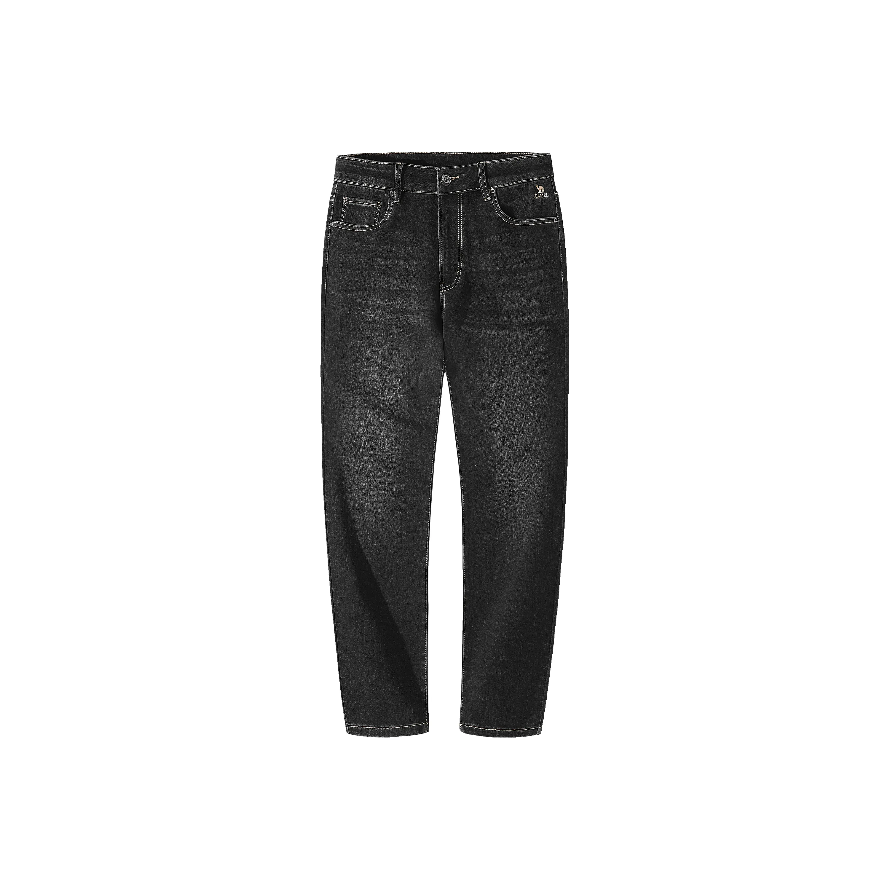 CAMEL На открытом воздухе Водоотталкивающий устойчивый к маслу с флисовой подкладкой термический промытый хлопок джинсы мужской