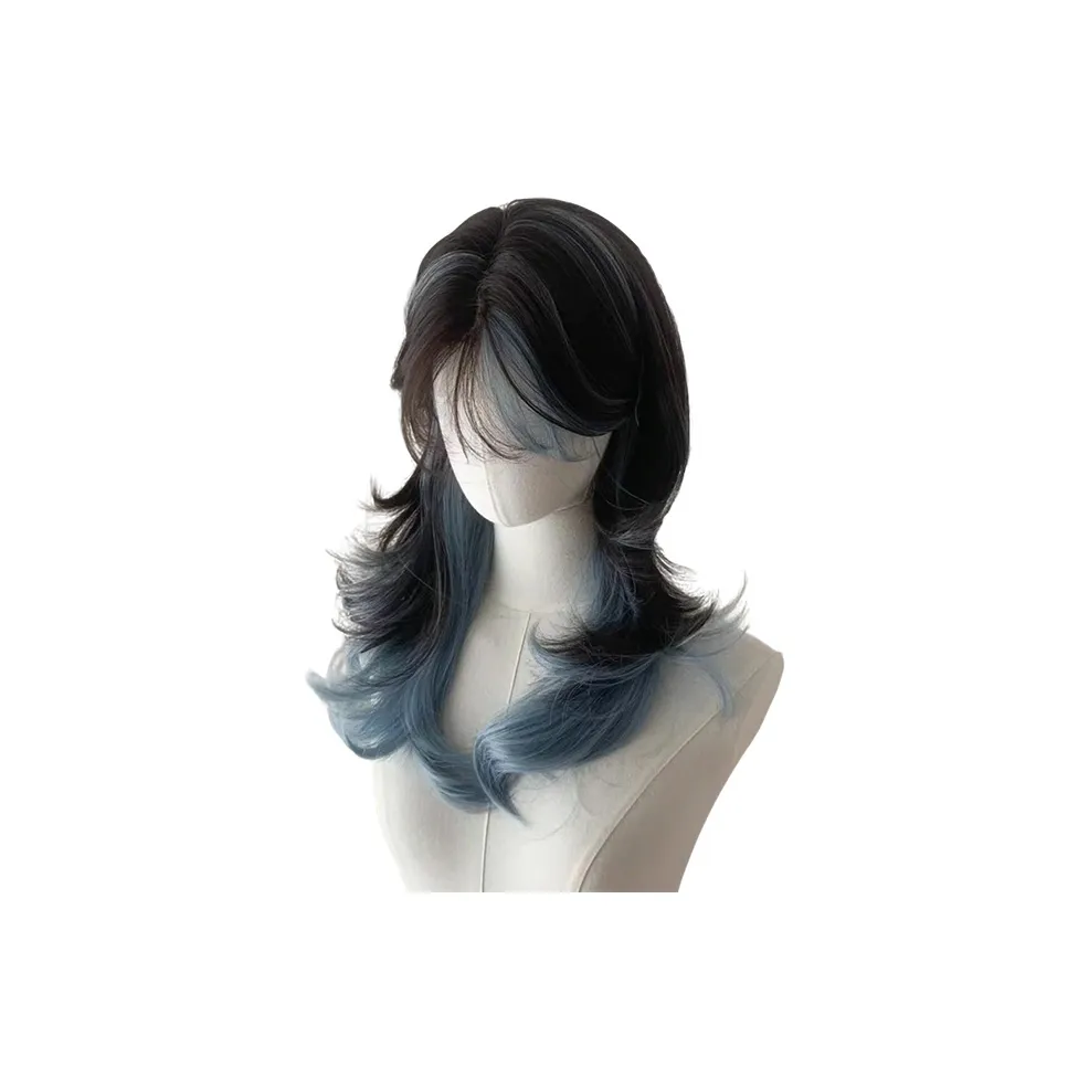 Northward Incline Волк Ласточкин хвост Mullet Голова Унисекс Перука Высокая температура Пряжа Короткий Прямые волосы
