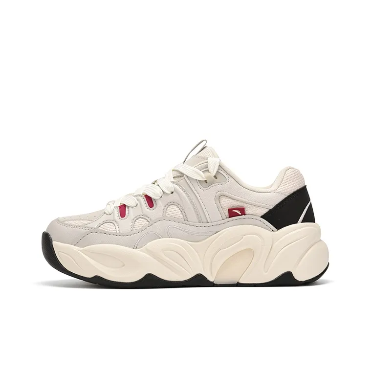 ANTA Floral Shoe Водонепроницаемый И Износостойкий Низкий Топ Толстая Подошва Кроссовки Женские Оттенок Серый 1 Belly Белый