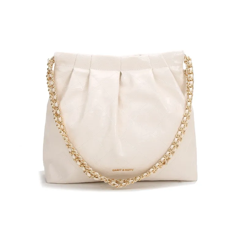 Carit&Koty Polyurethane PU Shoulder Bag Regular Women's White/Black/Burgundy
