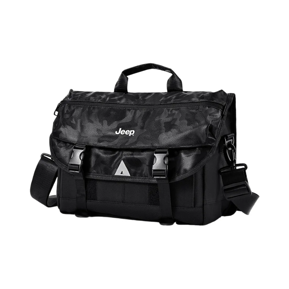 JEEP Oxford с кожаными вставками сумка через плечо стандартная мужская черная