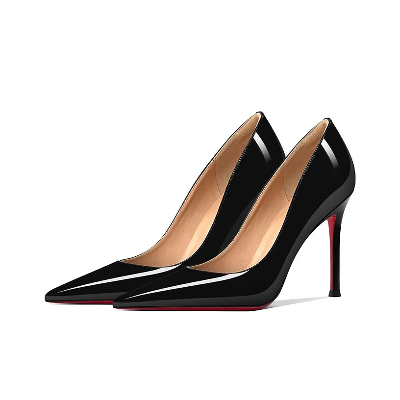 MADALLO Красный Основа SHARP Лезвие Gift Box Set Узкий каблук Высокие каблуки Женские Черный