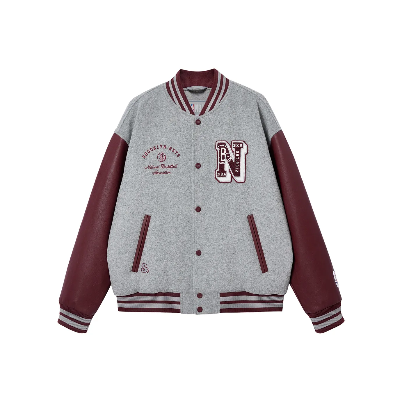 JACK JONES· Джек JONES X NBA Co Брендированный Brooklyn Nets Шерстяной Куртка Мужской