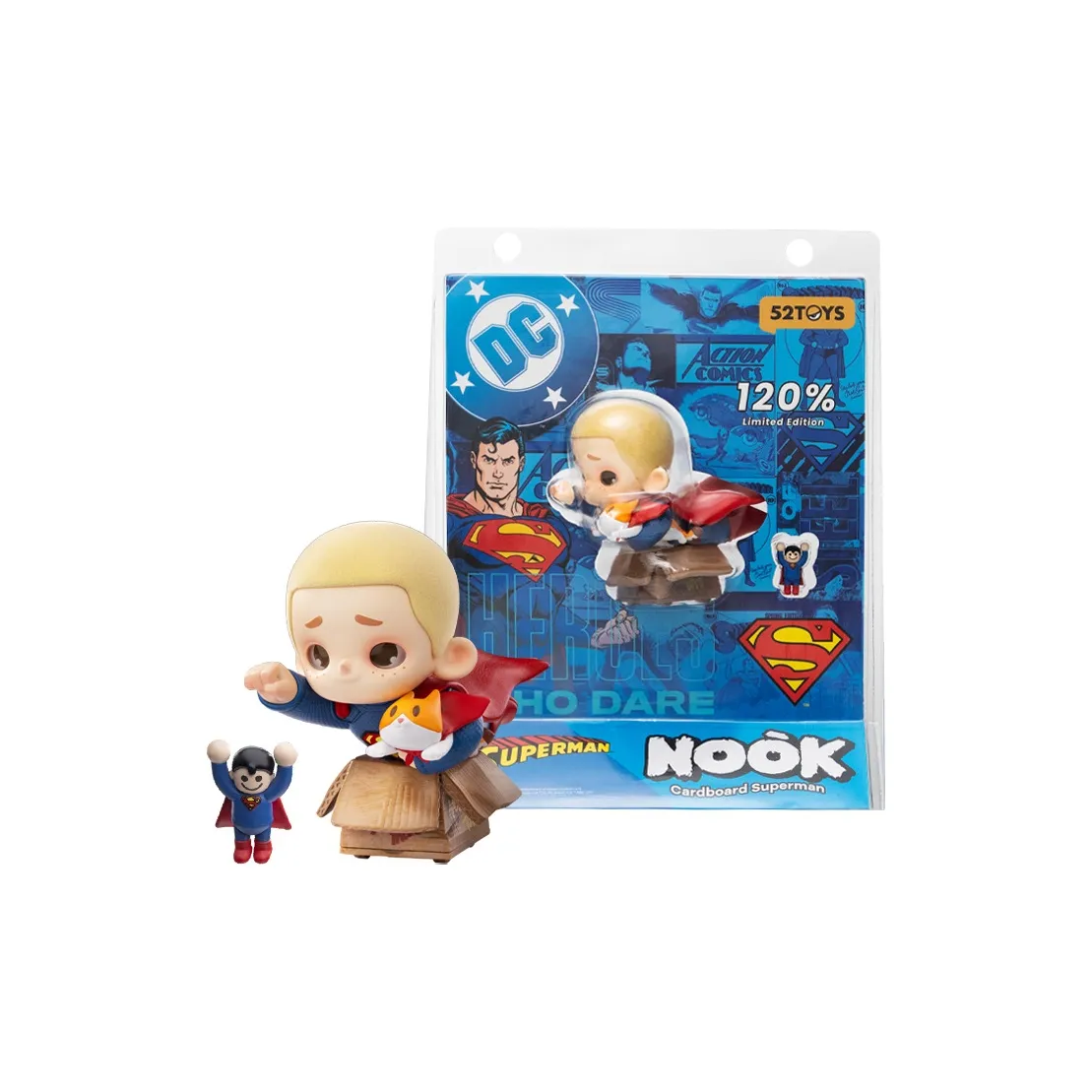 52TOYS NOOK 120% Collaboration Limited Картонная коробка Супермен Прозрачный слепой бокс на карточке