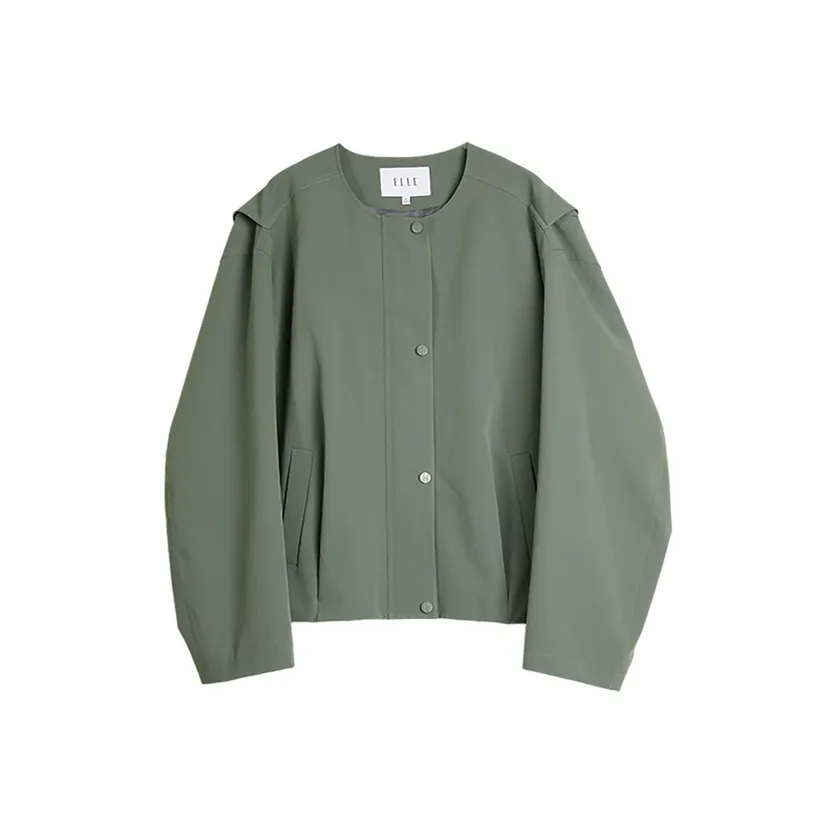 ELLE Серый Зеленый Женский Короткий Пальто