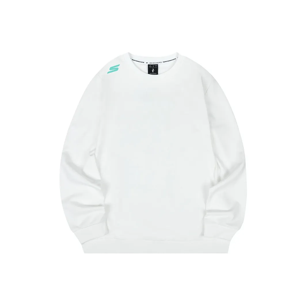 Skechers Круглый вырез Пуловер Толстовка Базовый слой Мужской Зефирно-белый