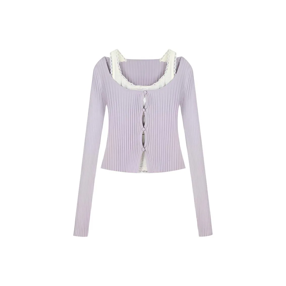 DANCANG Сладкий Горячая девушка Кружевная отделка Внутренняя одежда Укороченный Трикотажная ткань Топ Женские