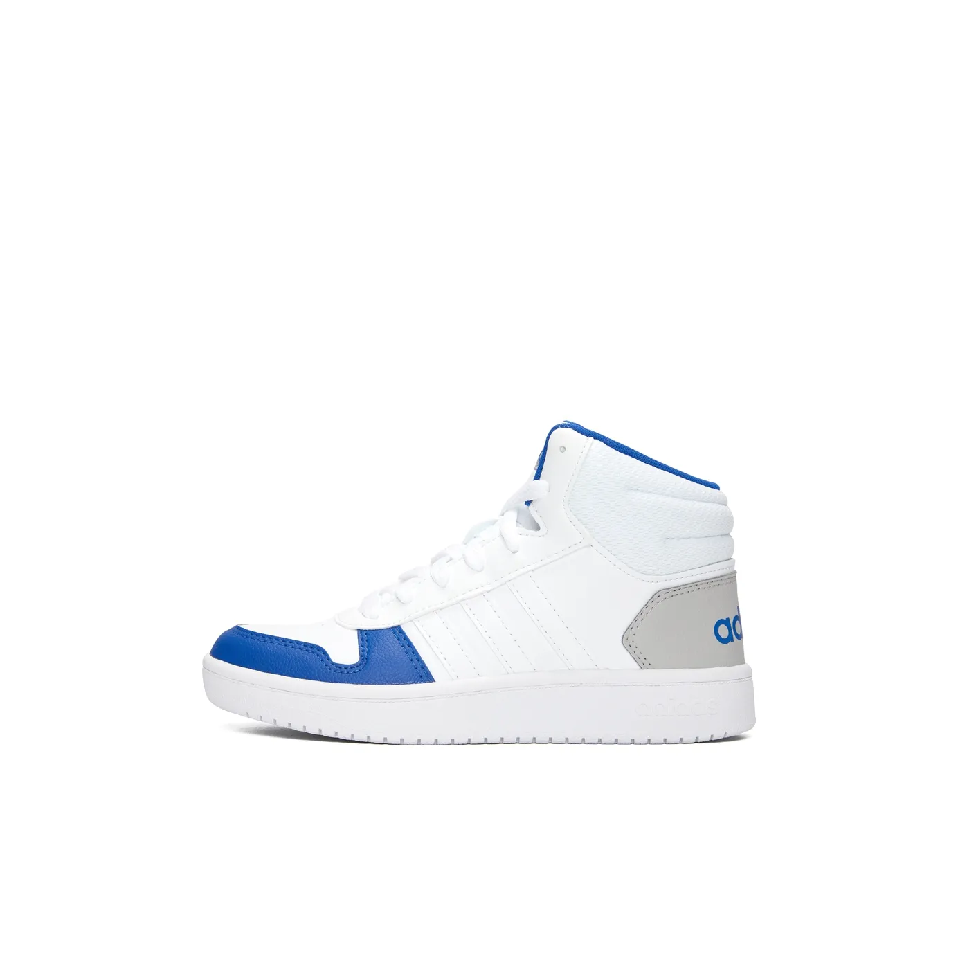 Adidas Neo Hoops 2.0 K Slip Resistant Abrasion Resistant Mid top Skateboard Shoes White Blue Kids'