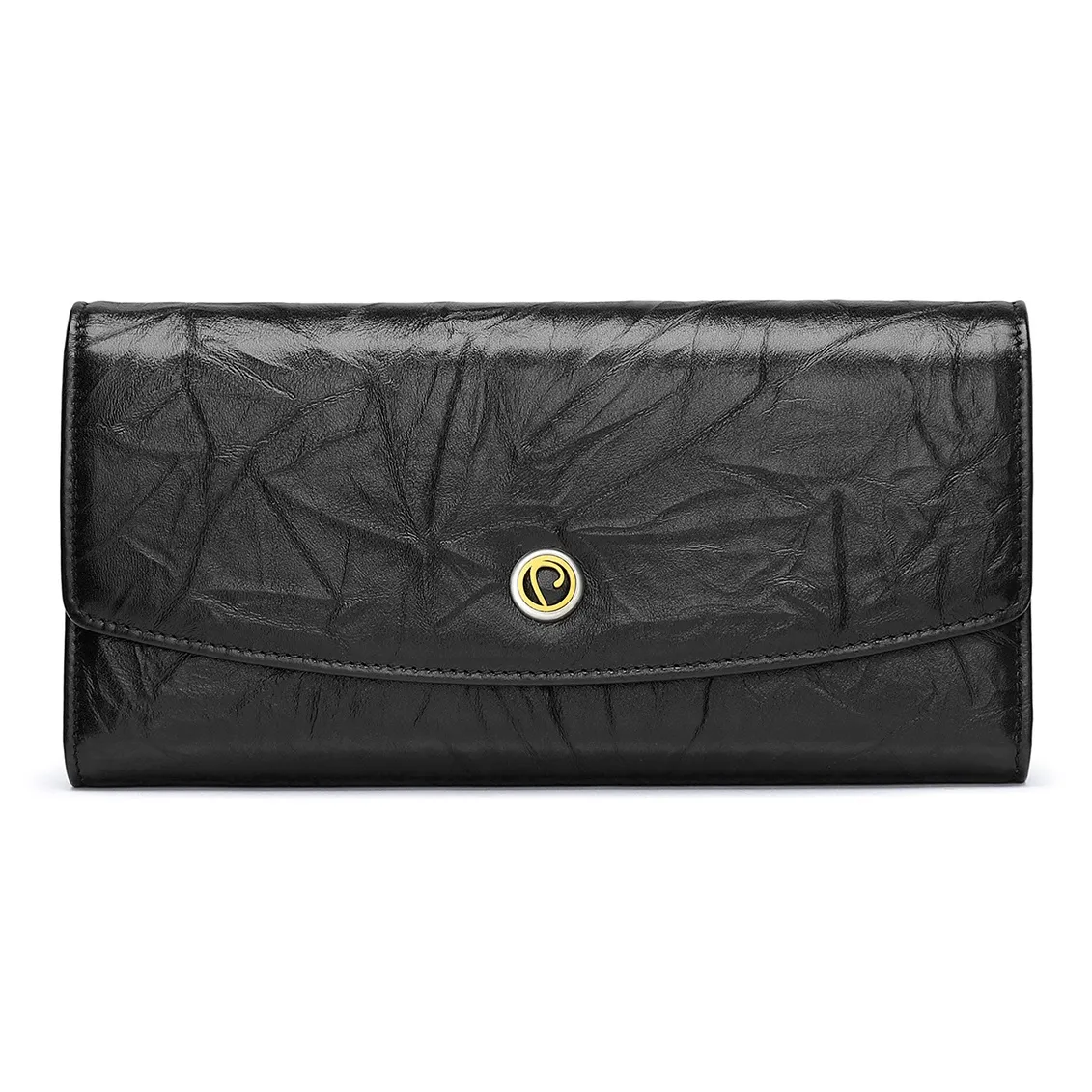 PIERRE CARDIN Кошелек из крупнозернистой текстуры коровьей кожи стандартный женский черный хаки красный