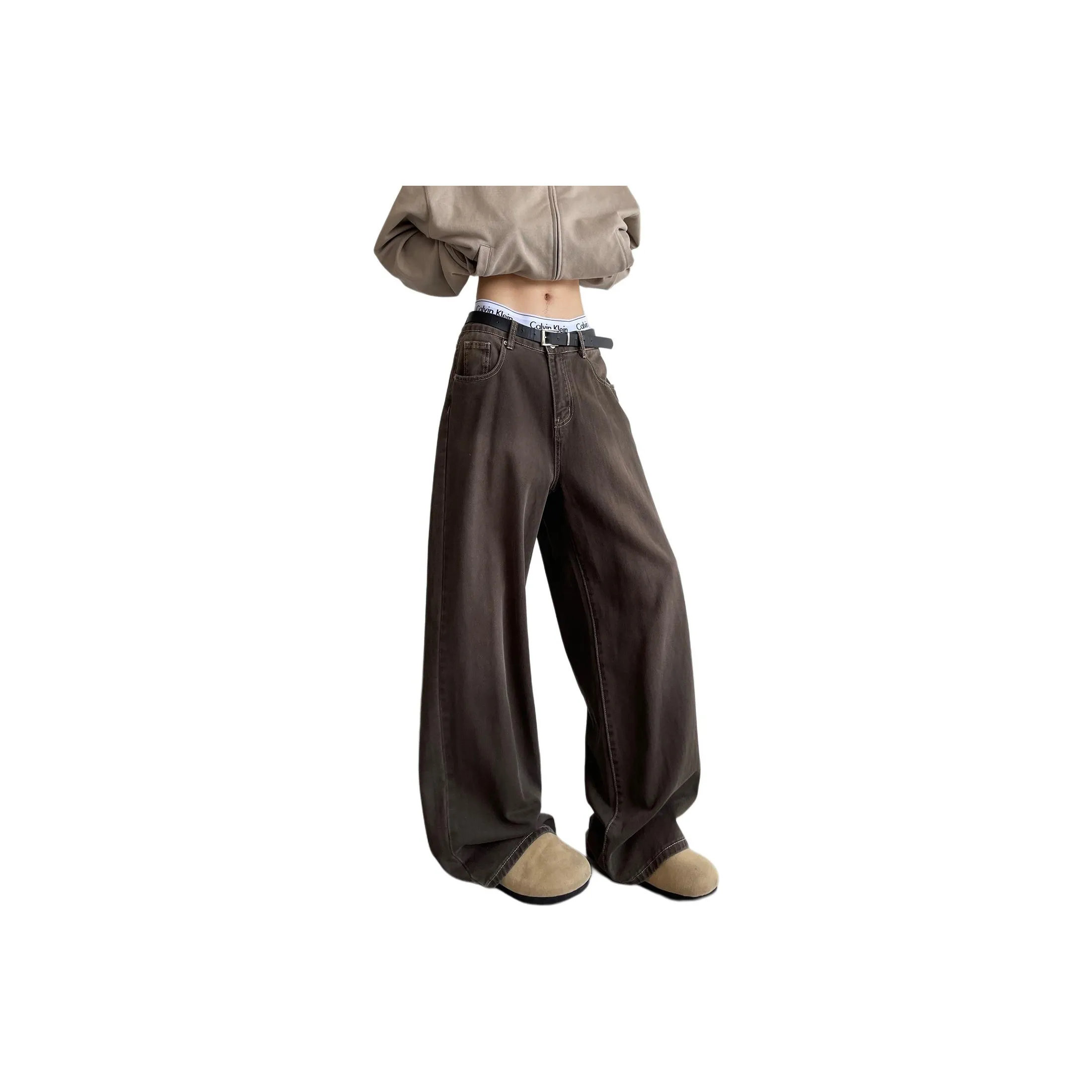 WELTER EXPERIMENT Коричневый Унисекс Джинсы