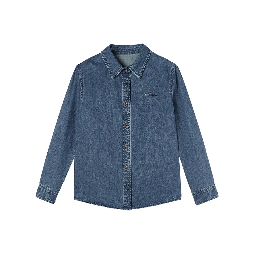 XIANGYING Джинсовая синяя женская рубашка